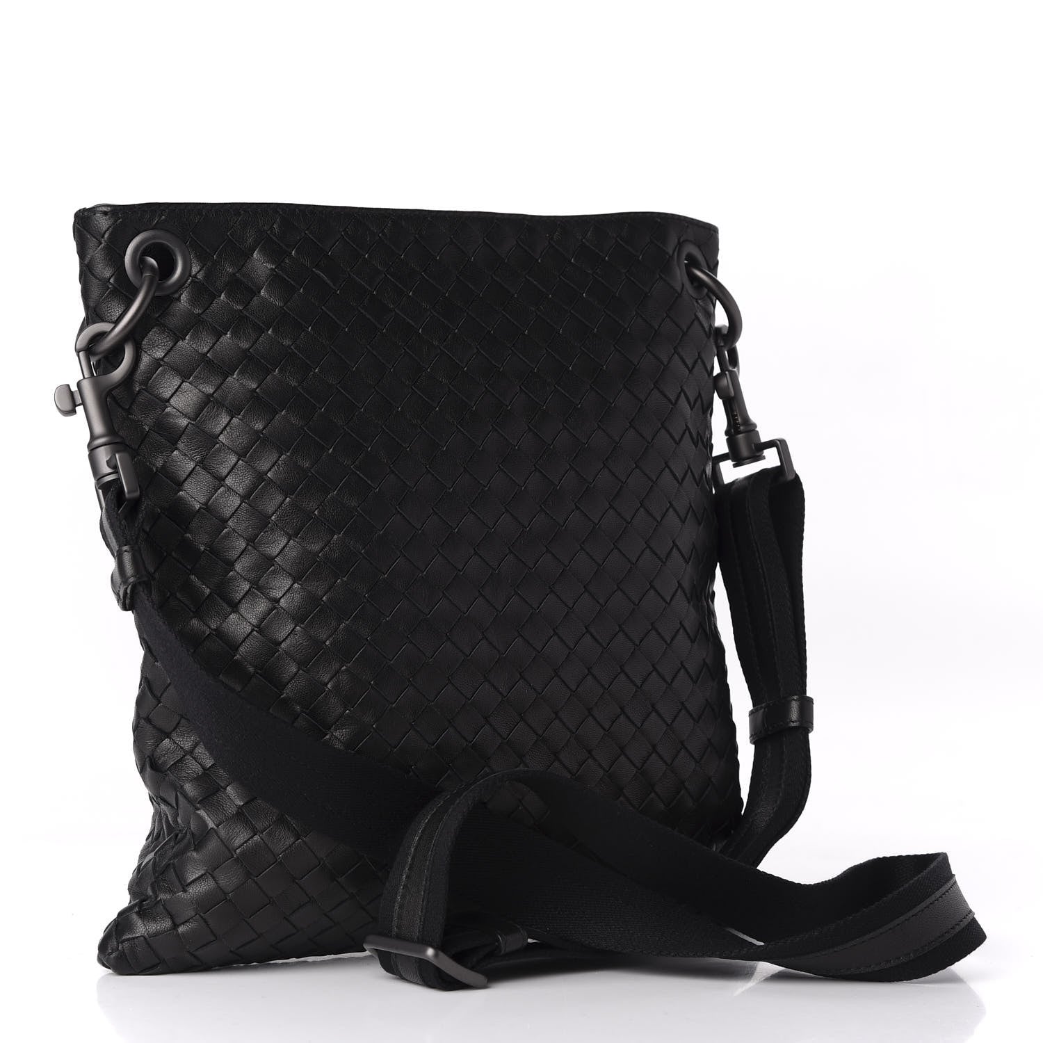 Bottega Veneta Nappa Intrecciato VN Crossbody Messenger Bag Black 3 of 17