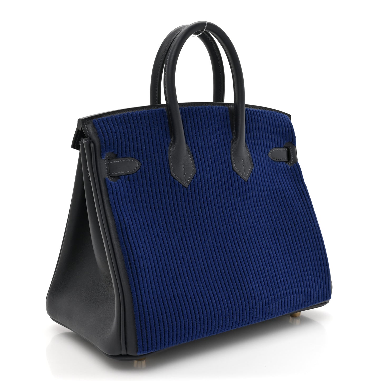 Velours Côte à Côte Tuffetage Swift Birkin 25 Caban Bleu Saphir