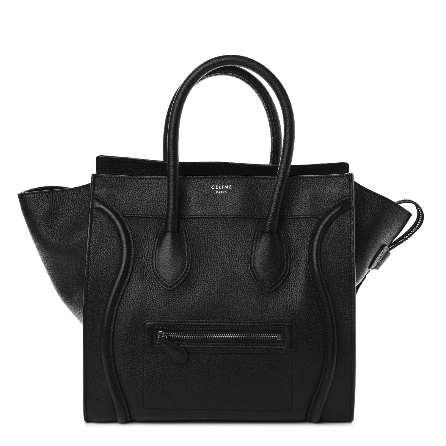 Celine Drummed Calfskin Mini Luggage Black 1 of 8