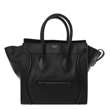 Celine Drummed Calfskin Mini Luggage Black 1 of 8