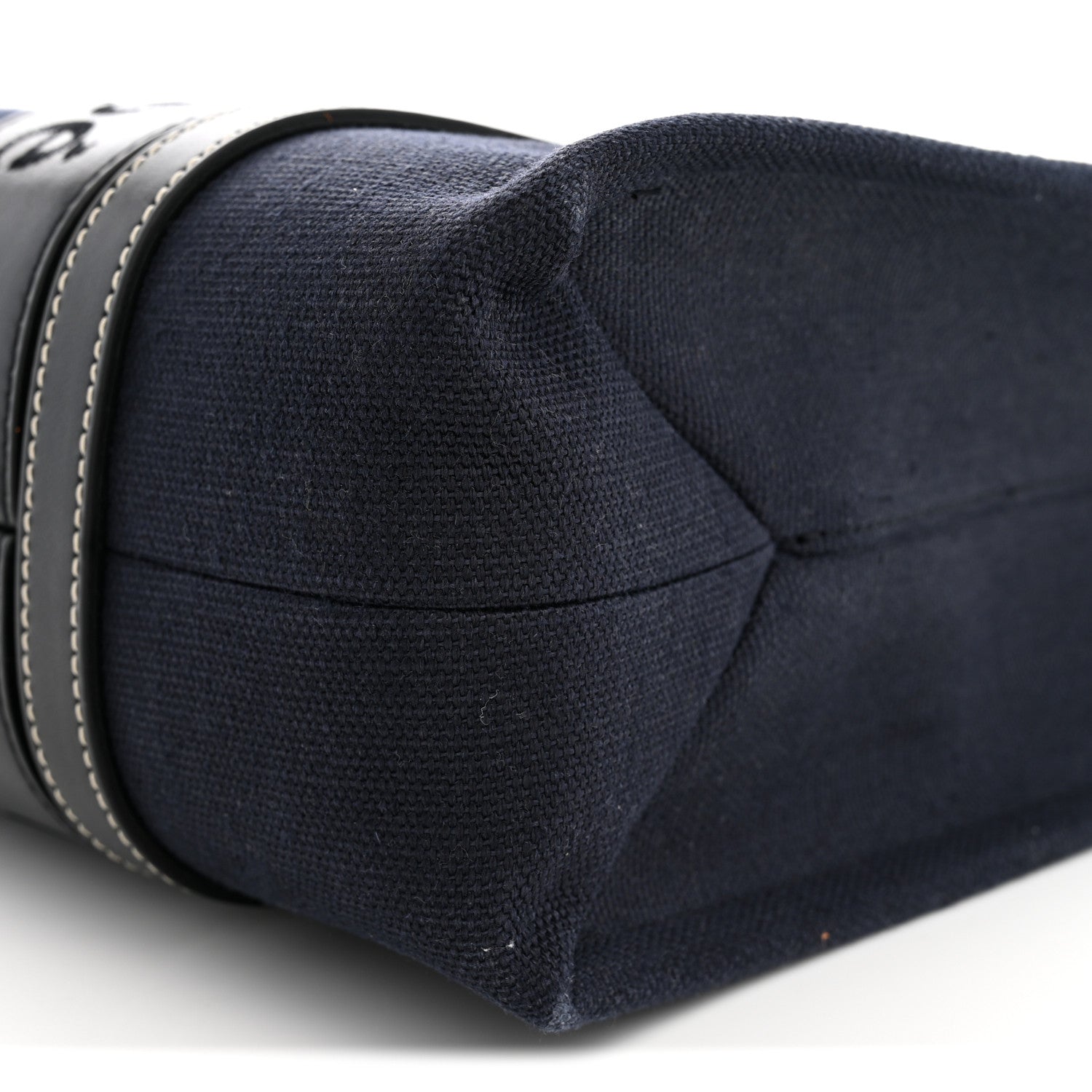 Chloe Calfskin Linen Medium Woody Tote Deep Denim 10 of 11