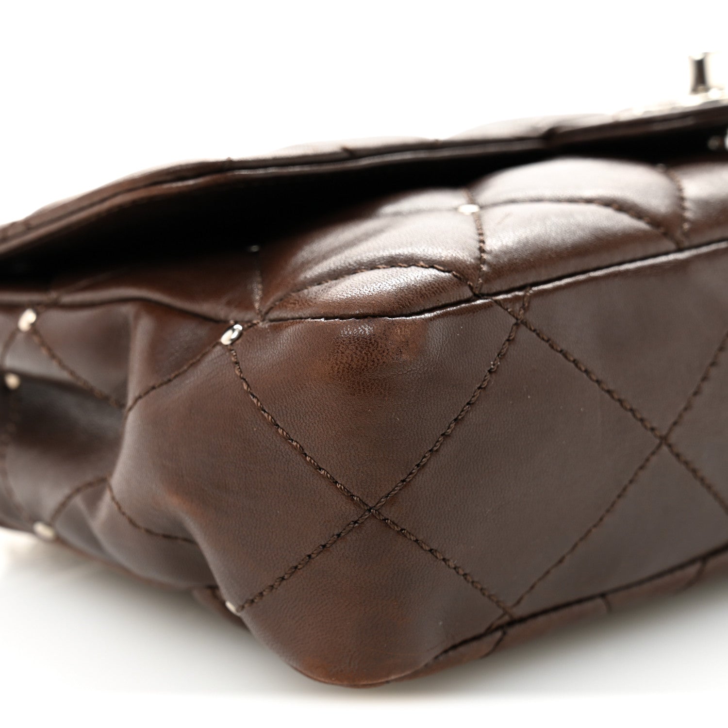 Chanel Lambskin Studded Medium Flap Brown 9 of 10
