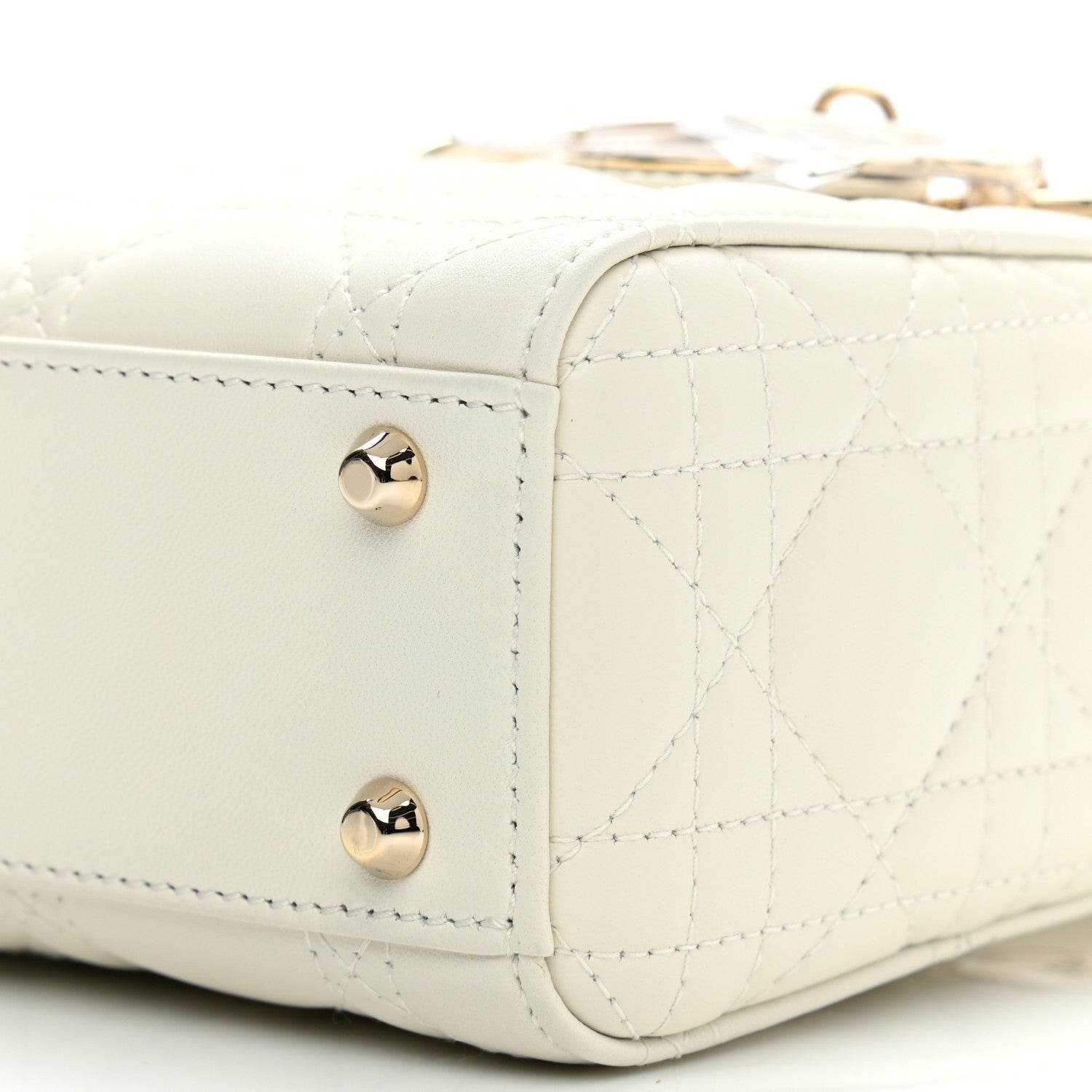 Christian Dior Lambskin Cannage Mini Lady Dior White 10 of 12