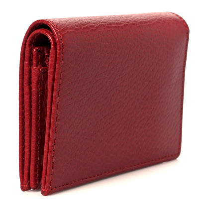 Gucci Dollar Calfskin GG Marmont Card Case Hibiscus Red 3 of 11