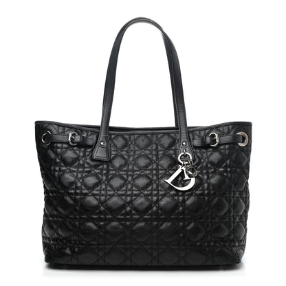Christian Dior Coated Canvas Cannage Small Panarea Tote Black 1 of 4