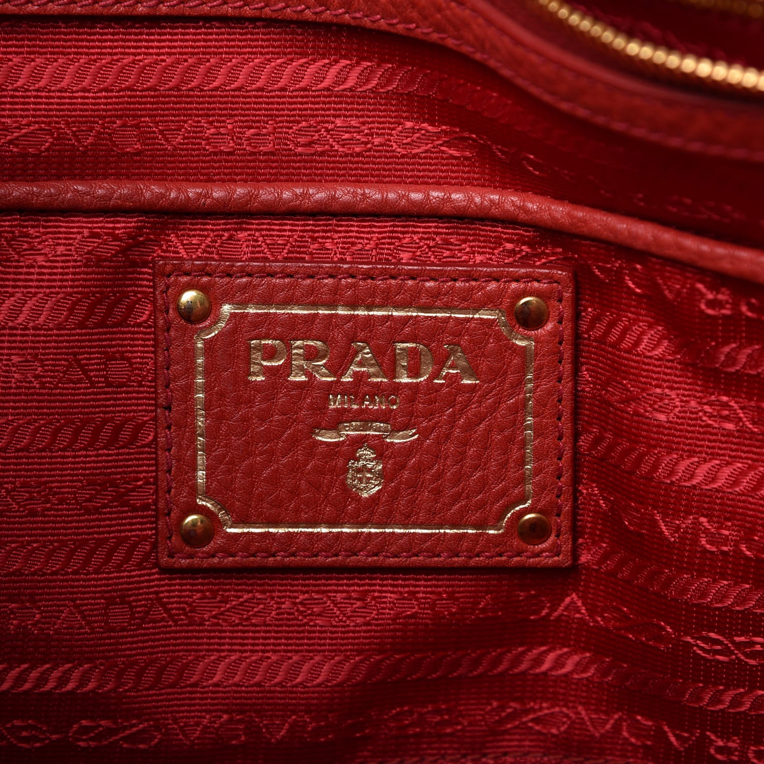 Prada Vitello Daino Tote Rosso 8 of 9