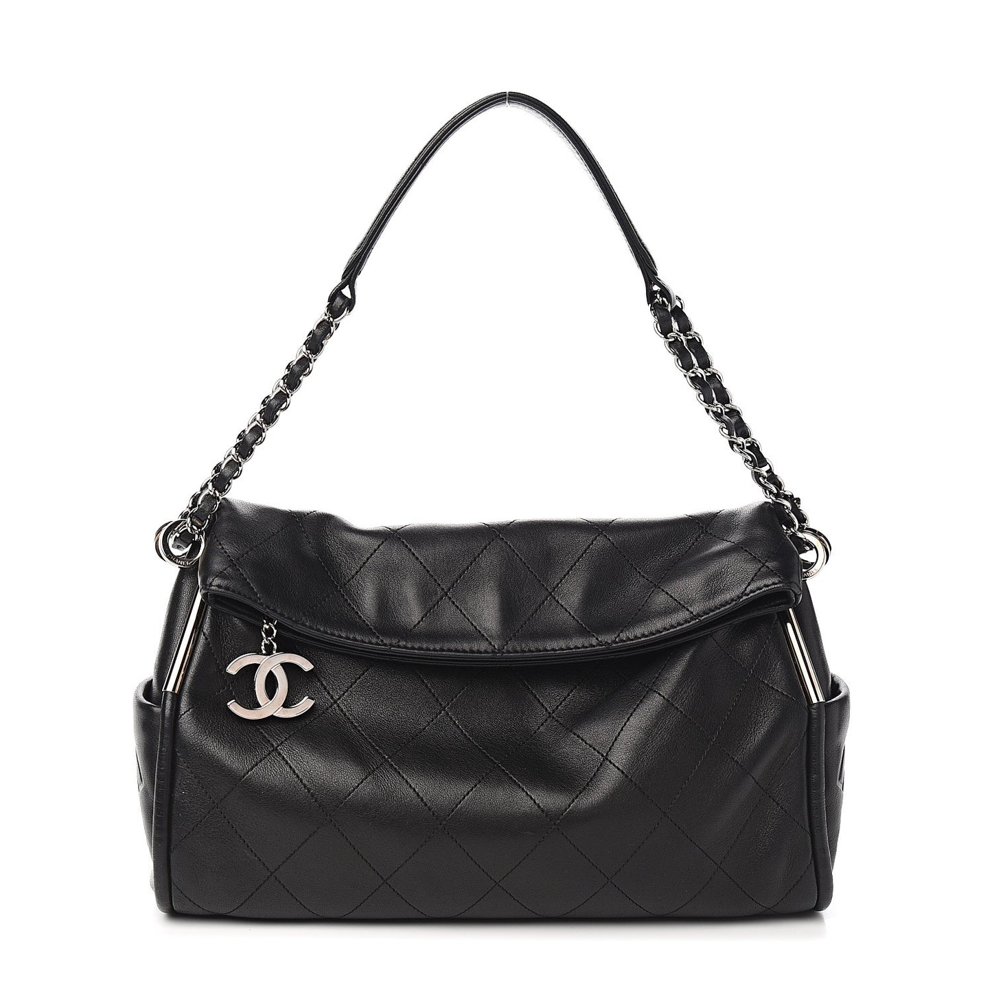 Lambskin Stitched Medium Ultimate Soft Tote Black