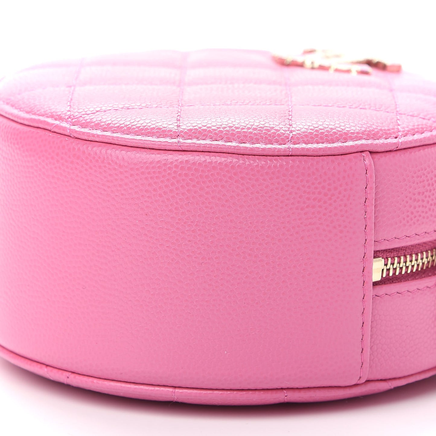 Caviar Quilted Gripoix CC Round Clutch With Chain Pink