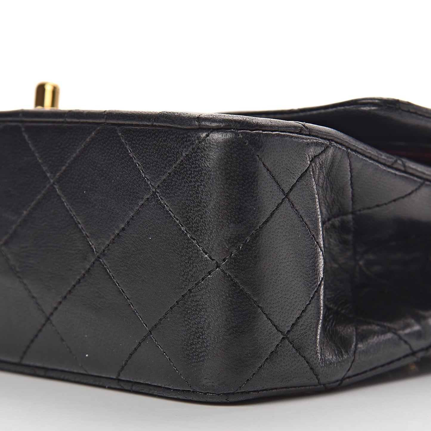 Lambskin Quilted Small Double Flap Black