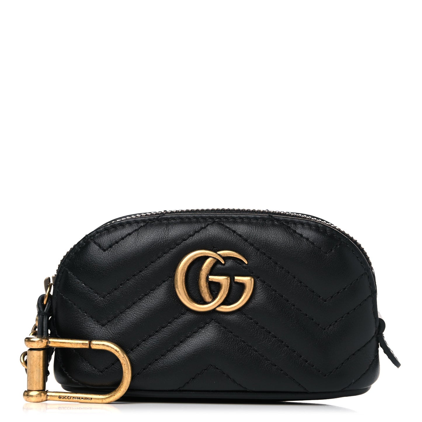 Calfskin Matelasse GG Marmont Key Pouch Black