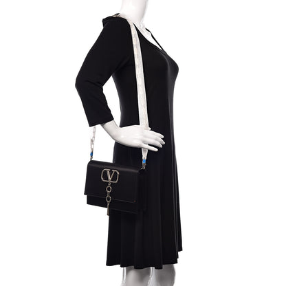 Valentino Garavani Silk Satin Small VCase Shoulder Bag Black 2 of 10