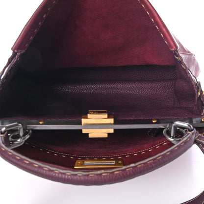 Fendi Vitello Saddle Cuoio Romano Selleria Large Peekaboo Iconic Satchel Ciliegia 4 of 4