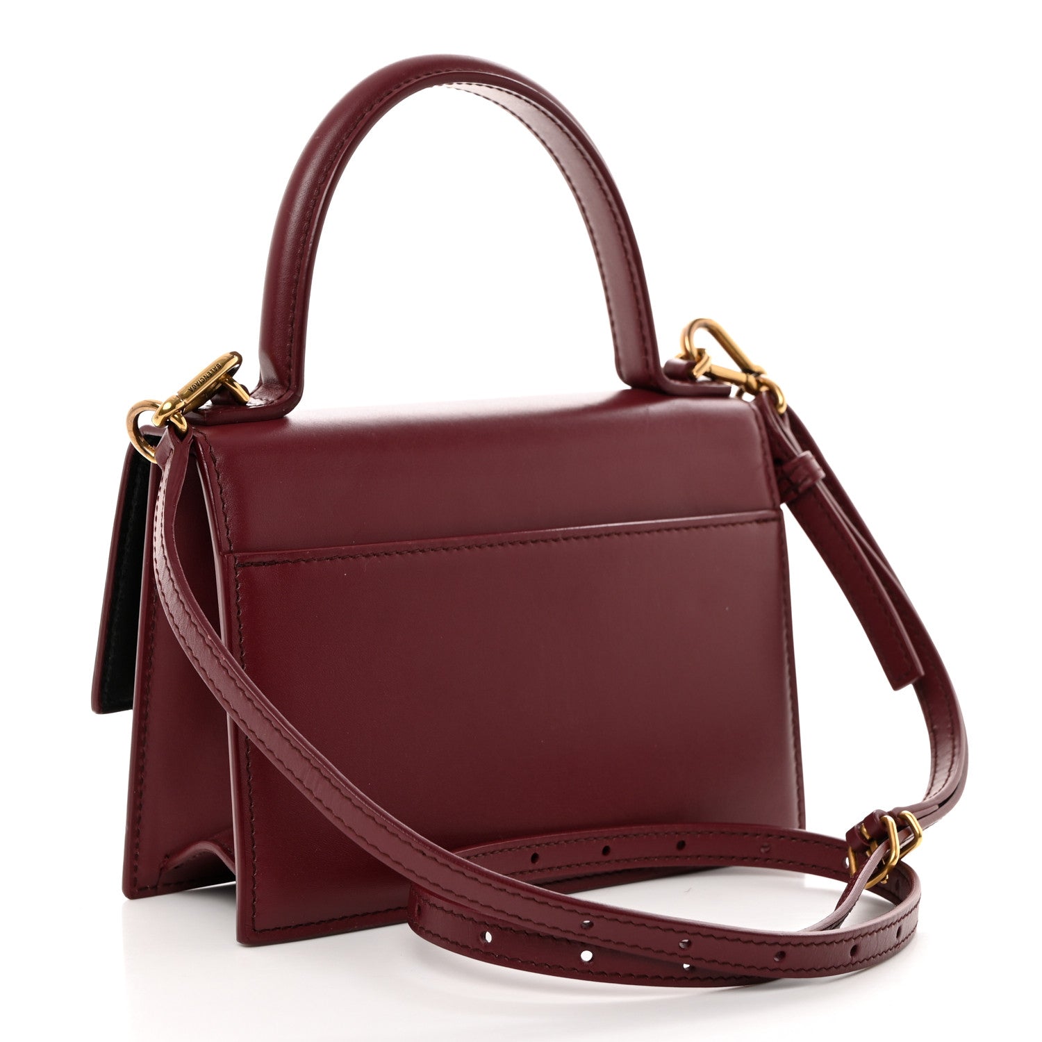 Balenciaga Box Calfskin XS Sharp Top Handle Bag Burgundy 2 of 9