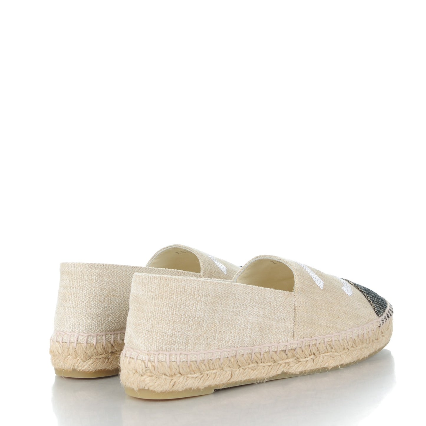 Toile Sequin CC Espadrilles 37 Beige Black