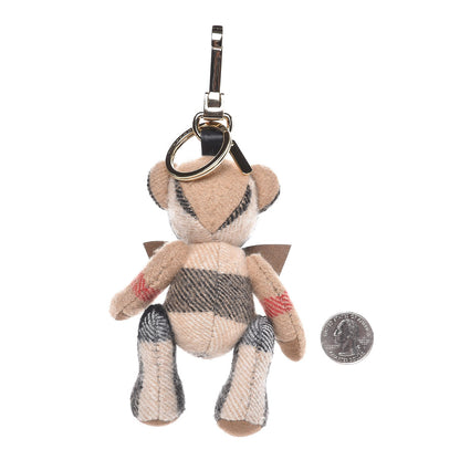 Burberry Cashmere House Check Thomas Bear Bag Charm Camel Gold 2 of 3