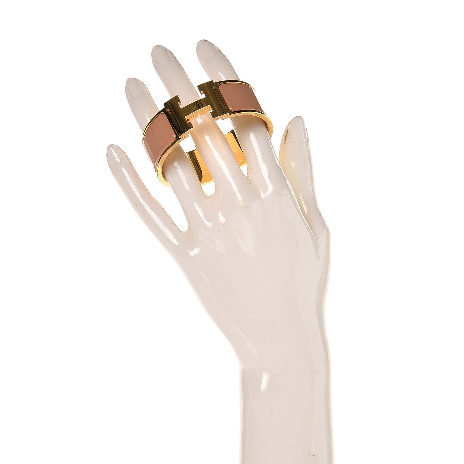 Hermes Enamel Wide Clic Clac H Bracelet PM Rose Poudre 2 of 5