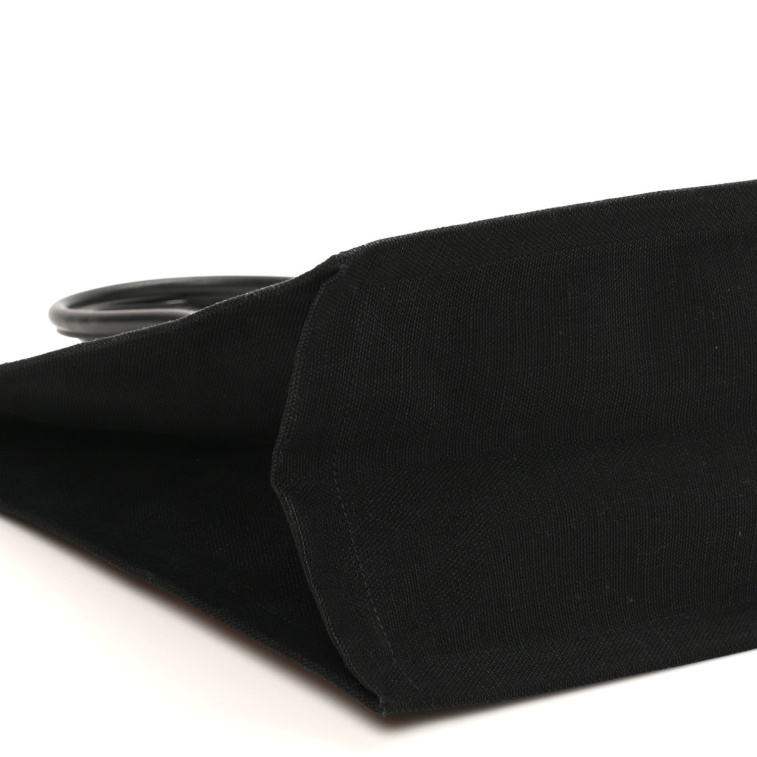 Saint Laurent Linen Calfskin Rive Gauche Tote White Black 8 of 9