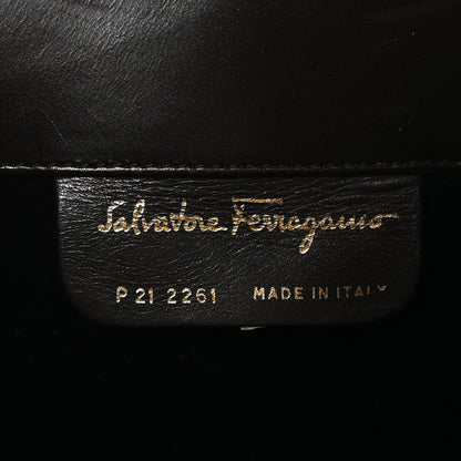 Salvatore Ferragamo Calfskin Diana Clutch Brown 6 of 12