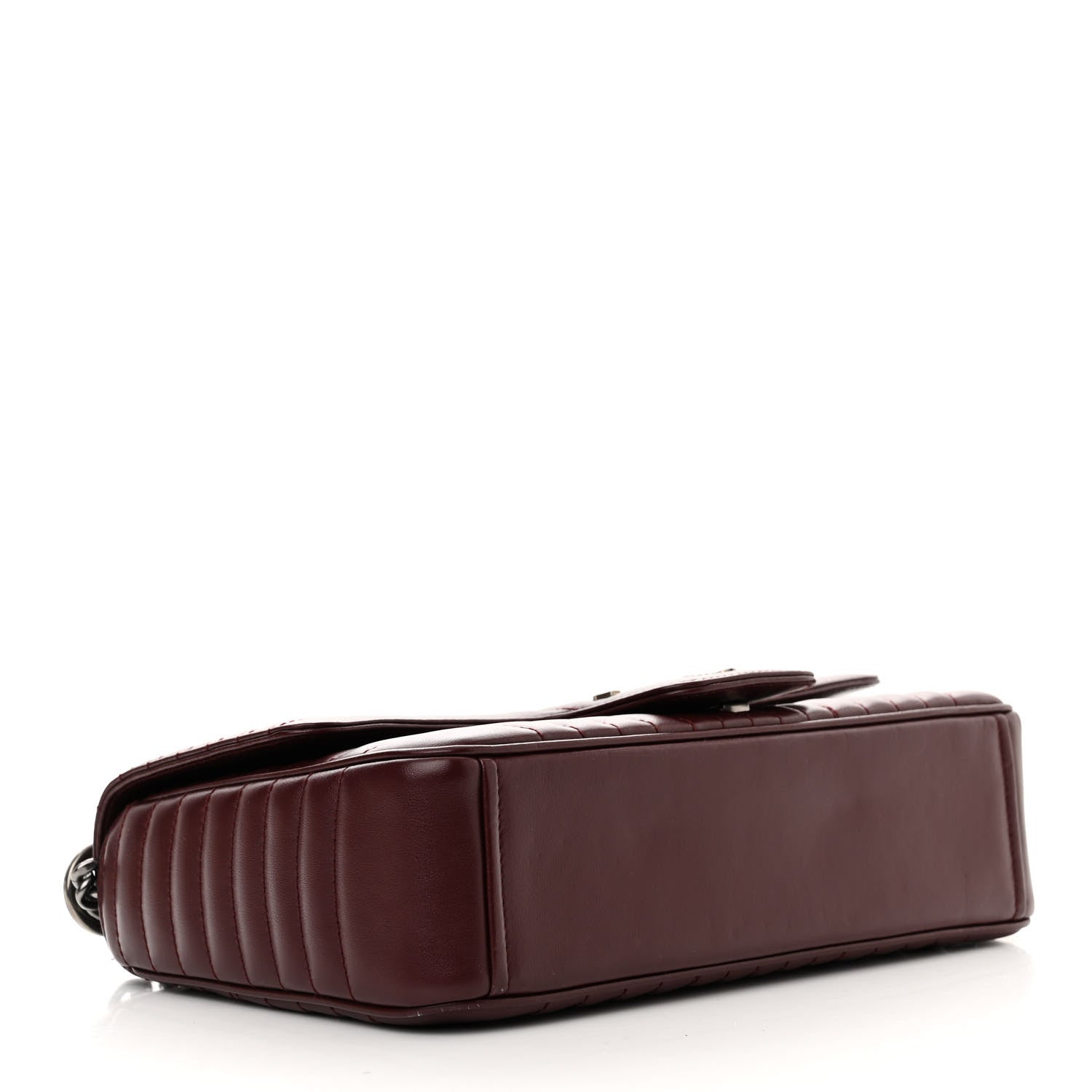 Prada Soft Calfskin Impunture Diagramme Large Chain Flap Shoulder Bag Granato 4 of 10