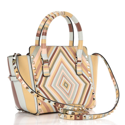 Valentino Garavani Vitello Native Couture 1975 Mini Rockstud Tote Multicolor 2 of 11