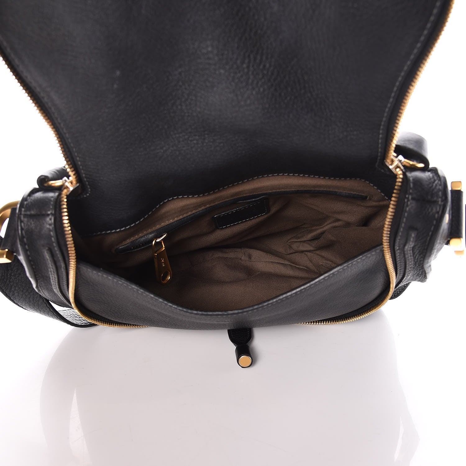 Chloe Calfskin Medium Marcie Round Zip Crossbody Bag Black 5 of 14
