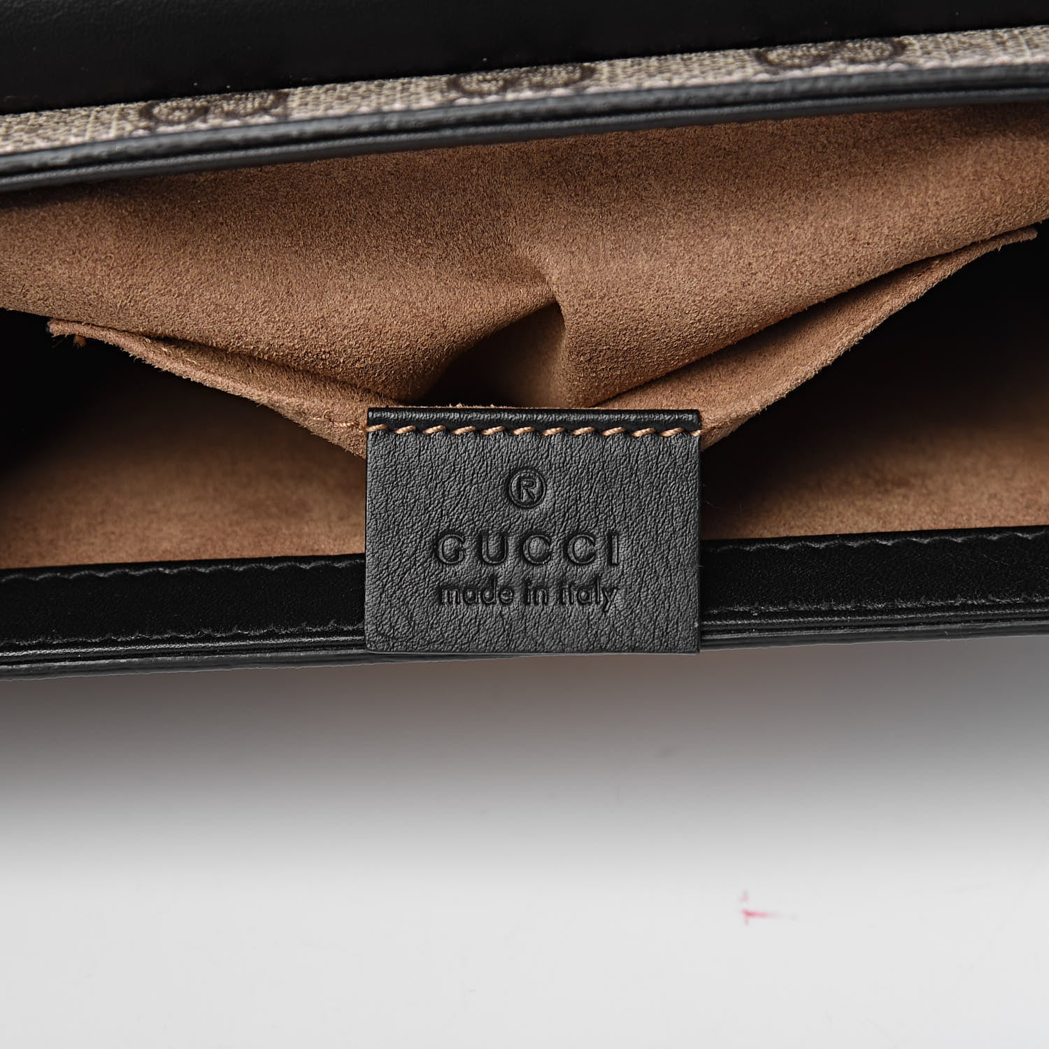 Gucci GG Supreme Monogram Calfskin Small Padlock Shoulder Bag Beige Black Cuir 6 of 11