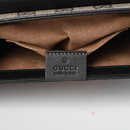 Gucci GG Supreme Monogram Calfskin Small Padlock Shoulder Bag Beige Black Cuir 6 of 11