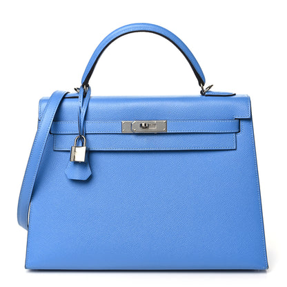 Hermes Epsom Kelly Sellier 32 Bleu Paradis 1 of 11