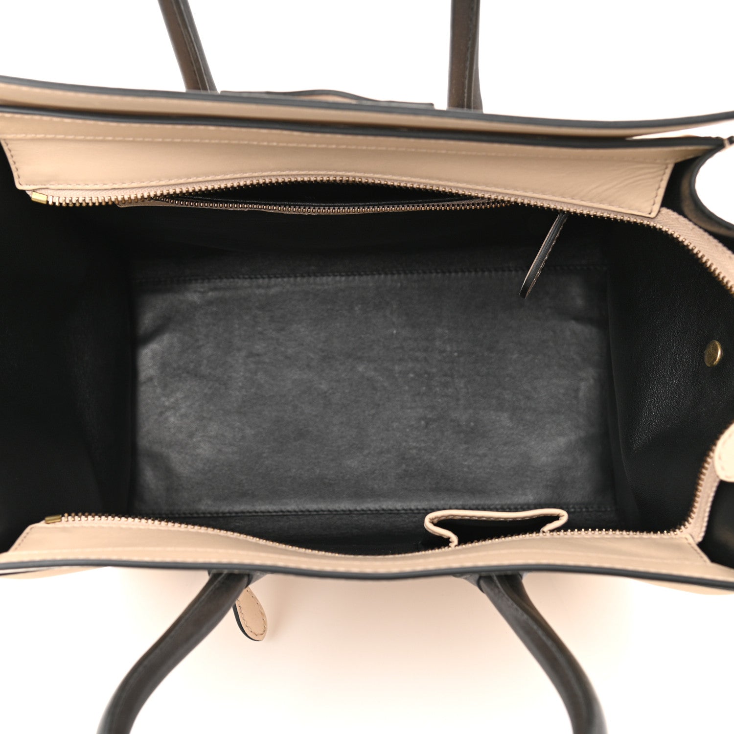 Celine Satin Calfskin Mini Bi-Color Luggage Powder Black 5 of 12