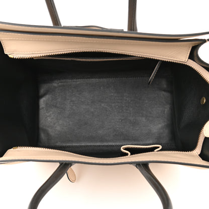 Celine Satin Calfskin Mini Bi-Color Luggage Powder Black 5 of 12