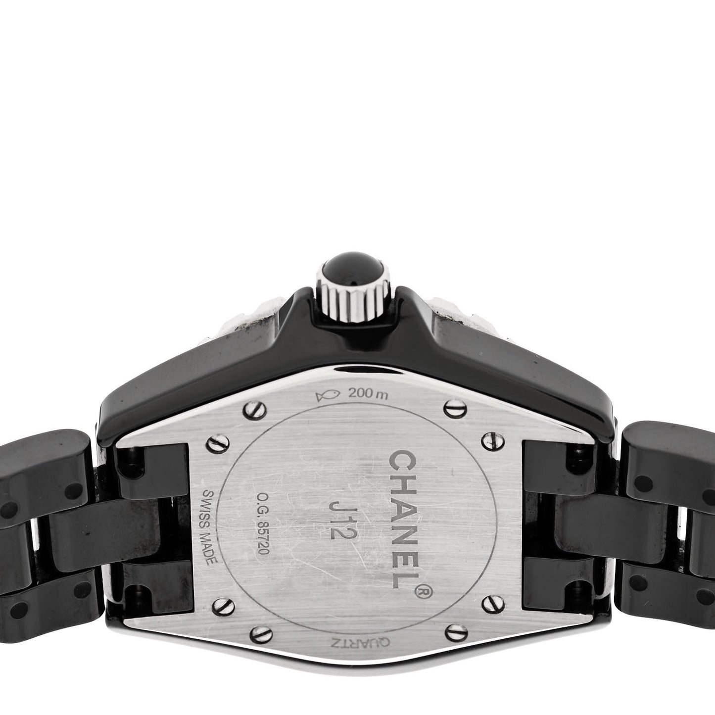 Stainless Steel Ceramic Diamond 33mm J12 Quartz Watch Black