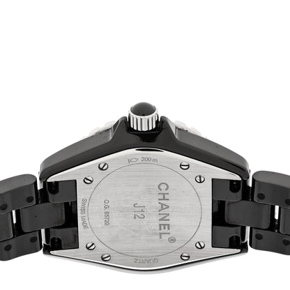 Chanel Stainless Steel Ceramic Diamond 33mm J12 Quartz Watch Black 4 of 5