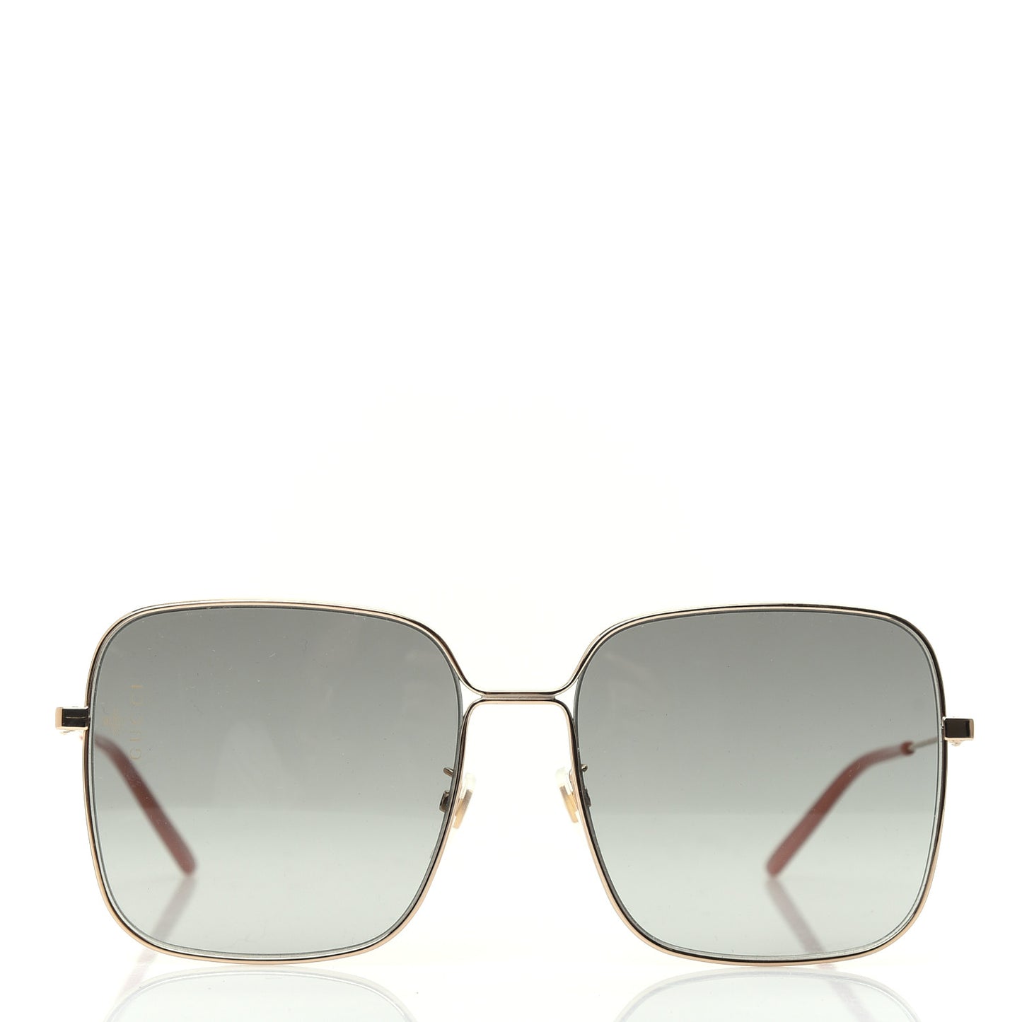 Metal Square Frame Sunglasses GG0443S Gold Grey