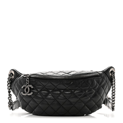 Chanel Lambskin Quilted Banane Waist Bag Fanny Pack Black 1 of 10