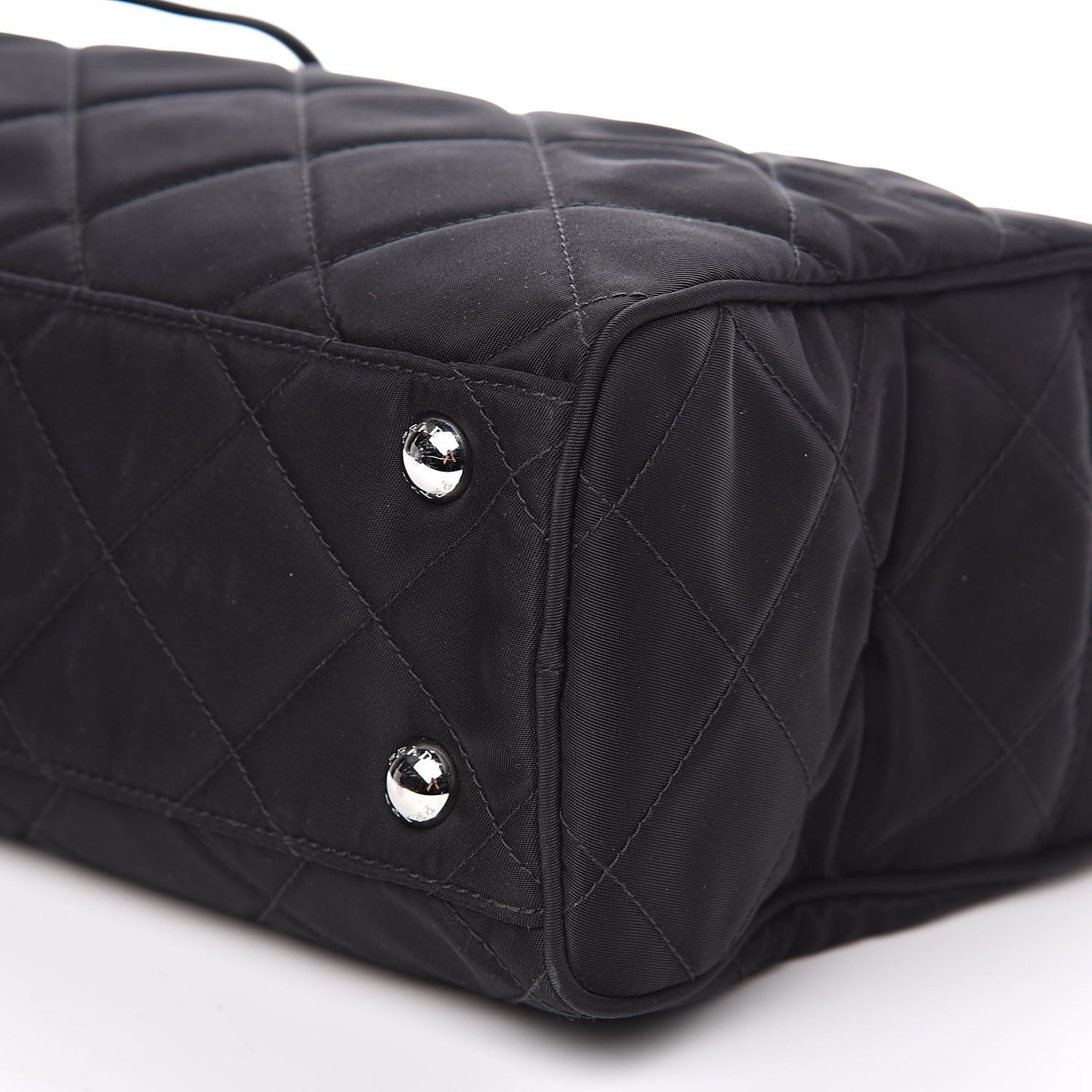Nylon Tessuto Impuntu Quilted Shoulder Bag Black