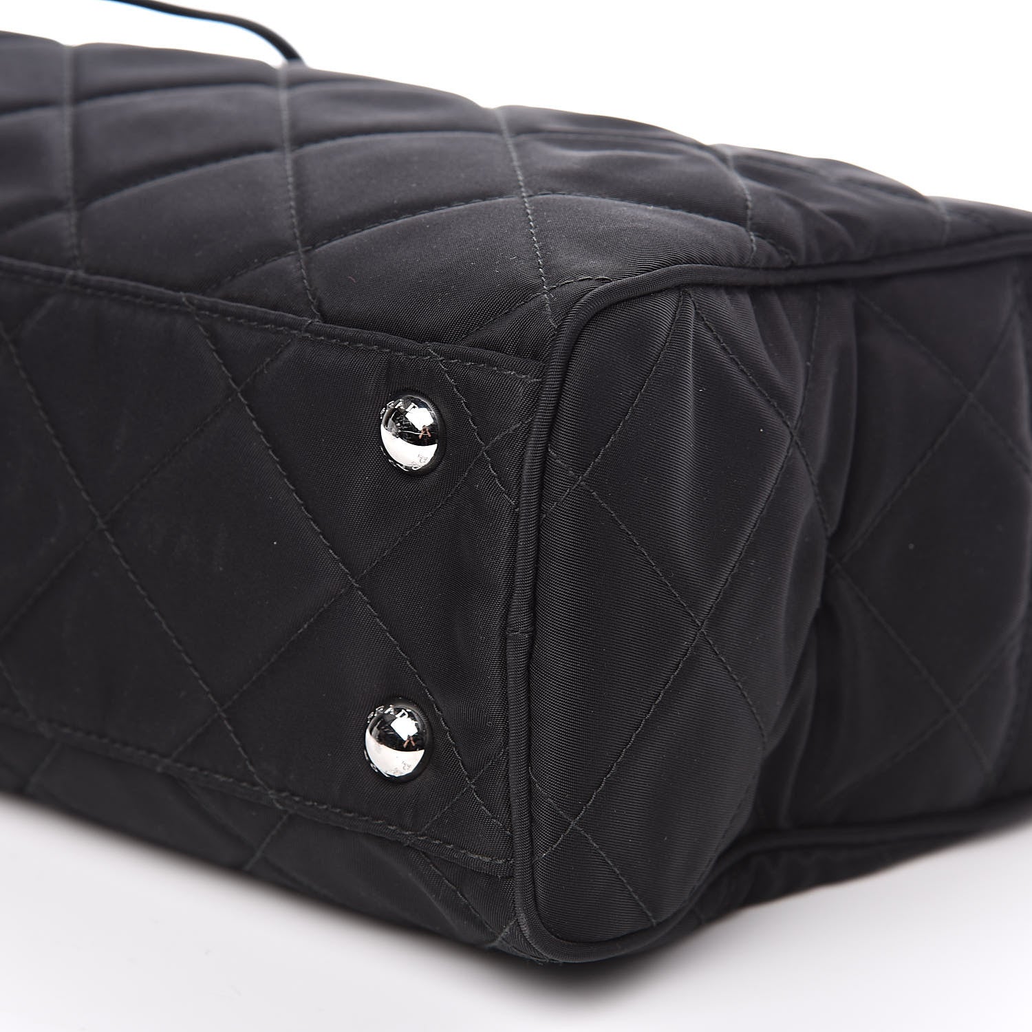 Prada Nylon Tessuto Impuntu Quilted Shoulder Bag Black 9 of 9