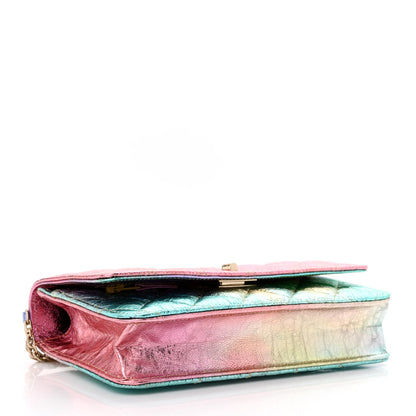 Chanel Metallic Goatskin Quilted 2.55 Reissue Wallet on Chain WOC Multicolor 4 of 11