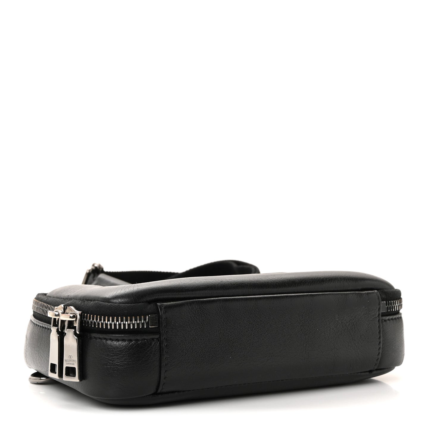 Calfskin Lacquered Vlogo Crossbody Bag Black