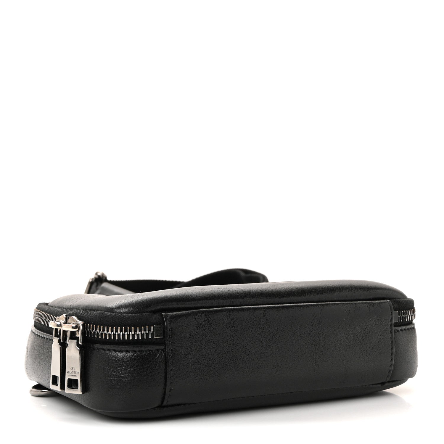 Valentino Garavani Calfskin Lacquered Vlogo Crossbody Bag Black 4 of 9