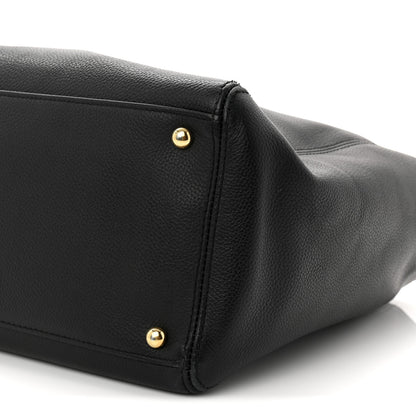 Chanel Calfskin Cerf Executive Shopper Tote Black 10 of 11