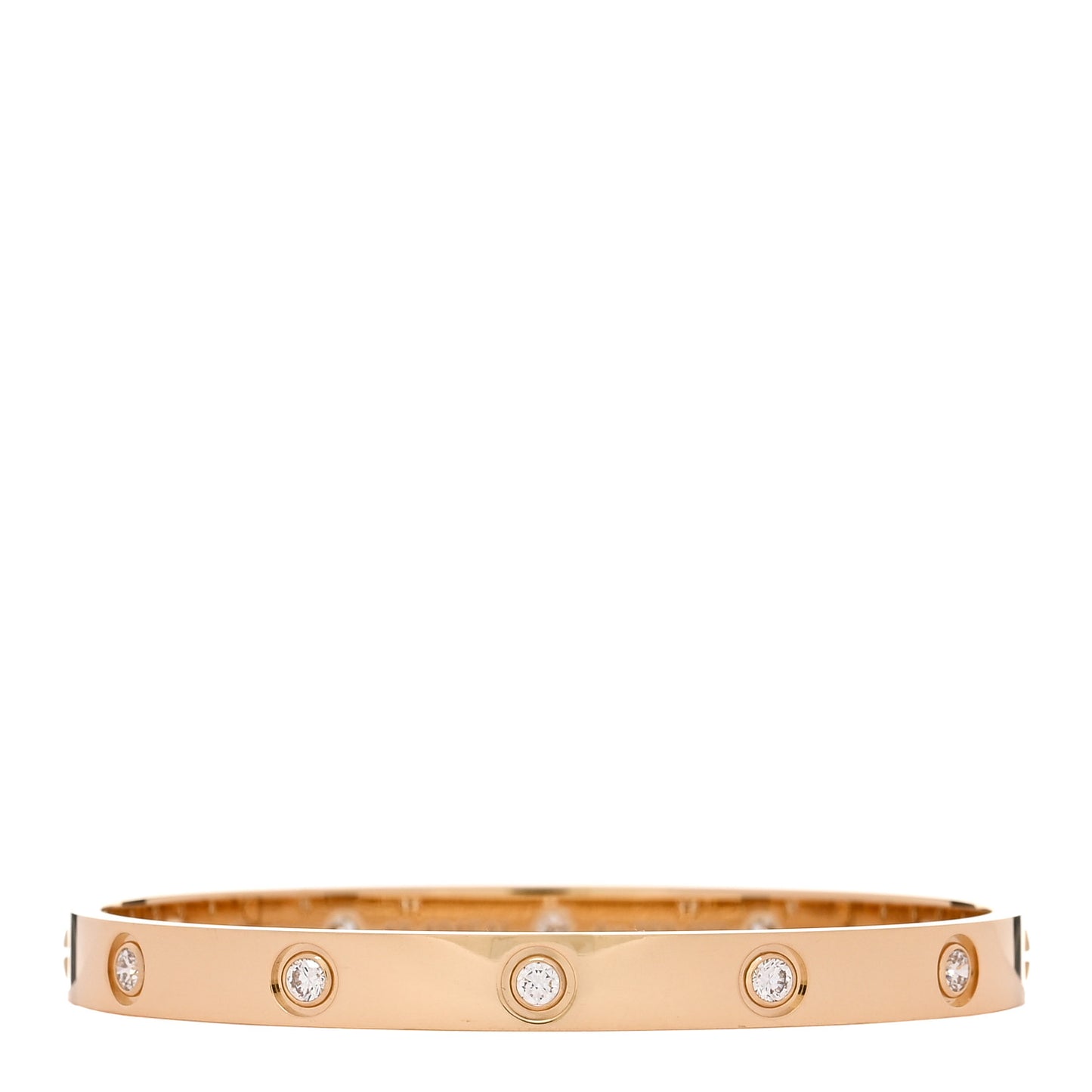 18K Yellow Gold 10 Diamond LOVE Bracelet 17