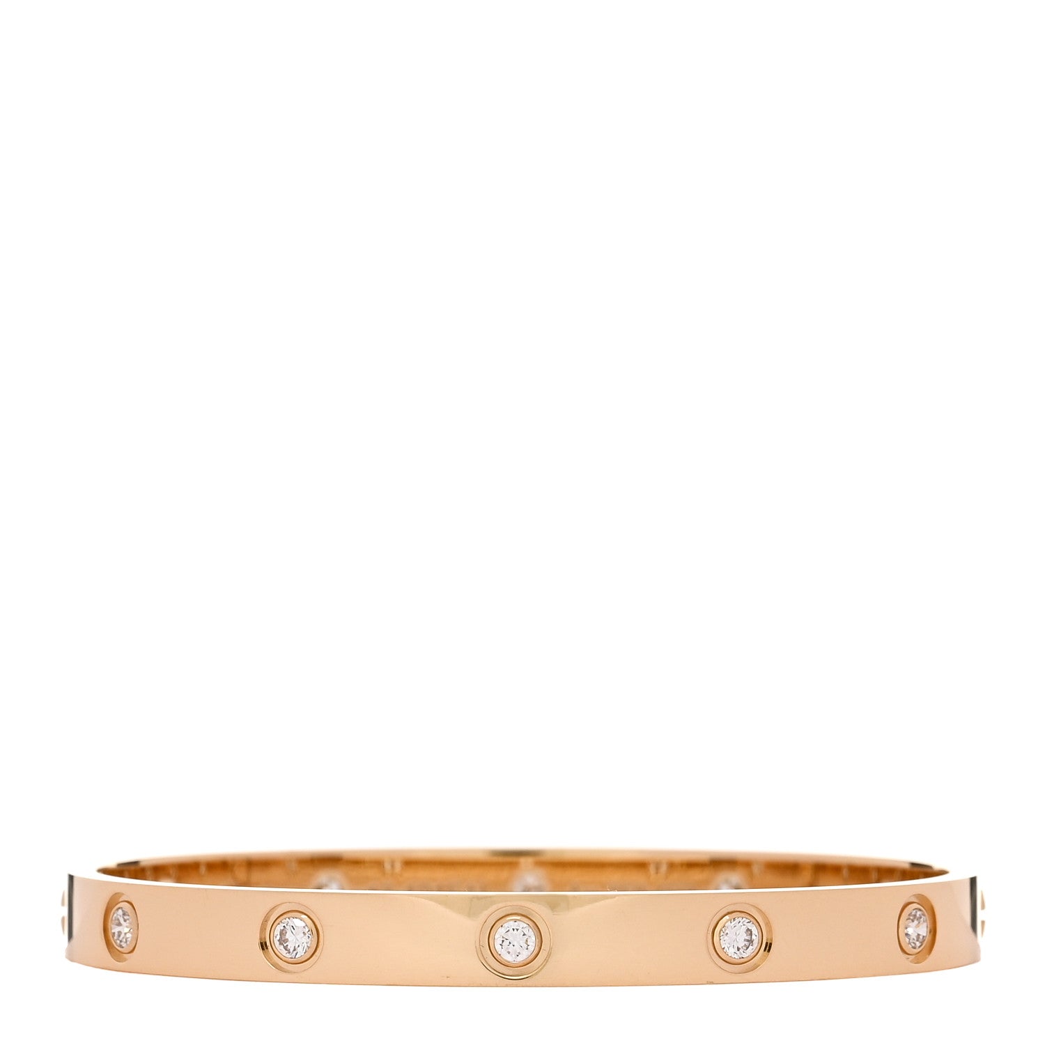 Cartier 18K Yellow Gold 10 Diamond LOVE Bracelet 17 1 of 8