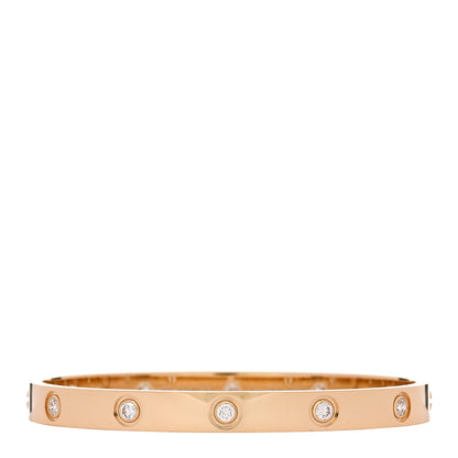Cartier 18K Yellow Gold 10 Diamond LOVE Bracelet 17 1 of 8