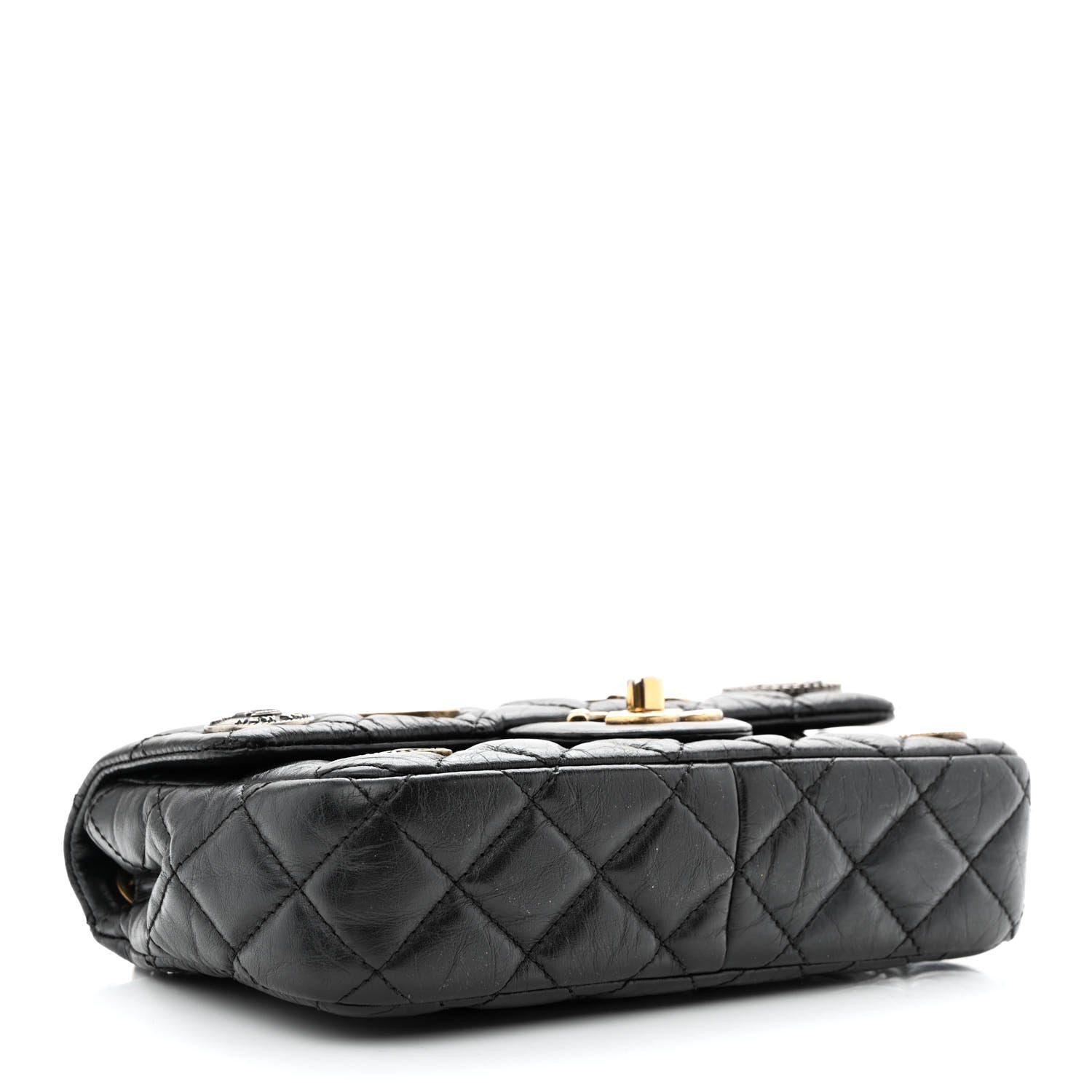 Chanel Aged Calfskin Quilted Mini Medallion Flap Black 4 of 11