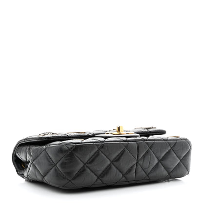Chanel Aged Calfskin Quilted Mini Medallion Flap Black 4 of 11