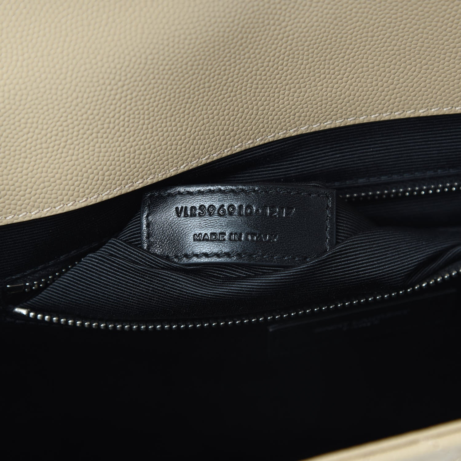 Saint Laurent Grain De Poudre Mixed Matelasse Large Triquilt Monogram Satchel Nude Powder 7 of 10