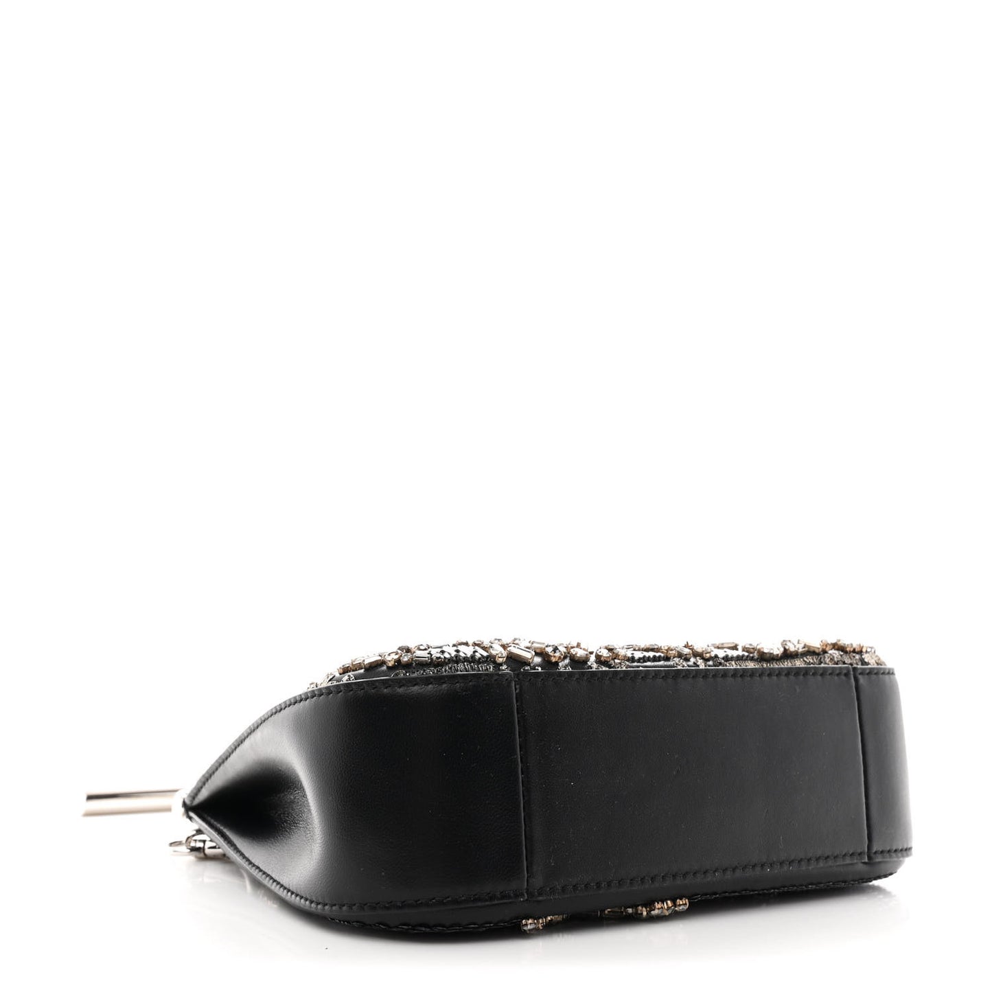 Lambskin Embellished Crystal Mini T-Bar Bag Black