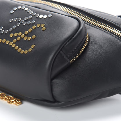 Fendi Vitello Grace Karligraphy Studded Pocket Belt Bag Black 8 of 8