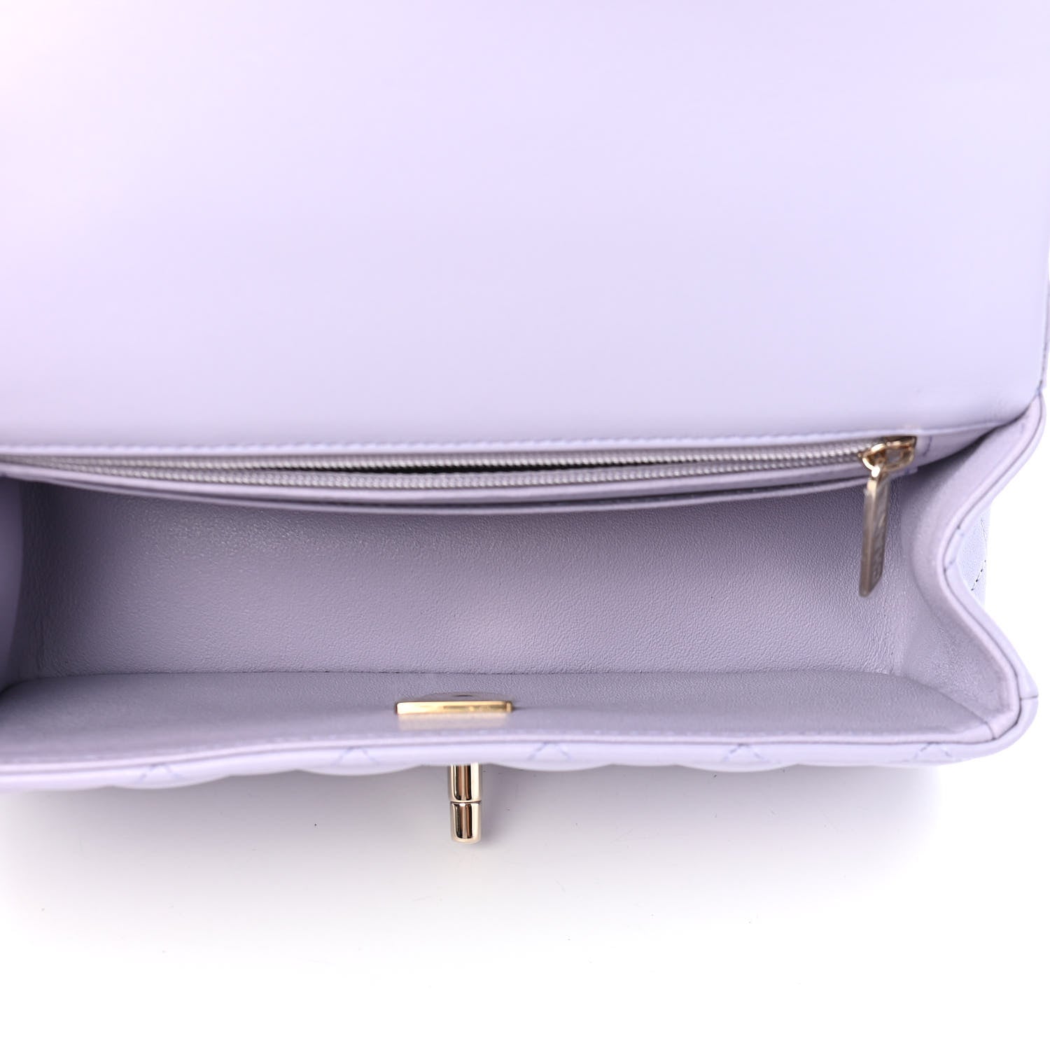 Chanel Lambskin Quilted Mini Top Handle Rectangular Flap Light Purple 5 of 9
