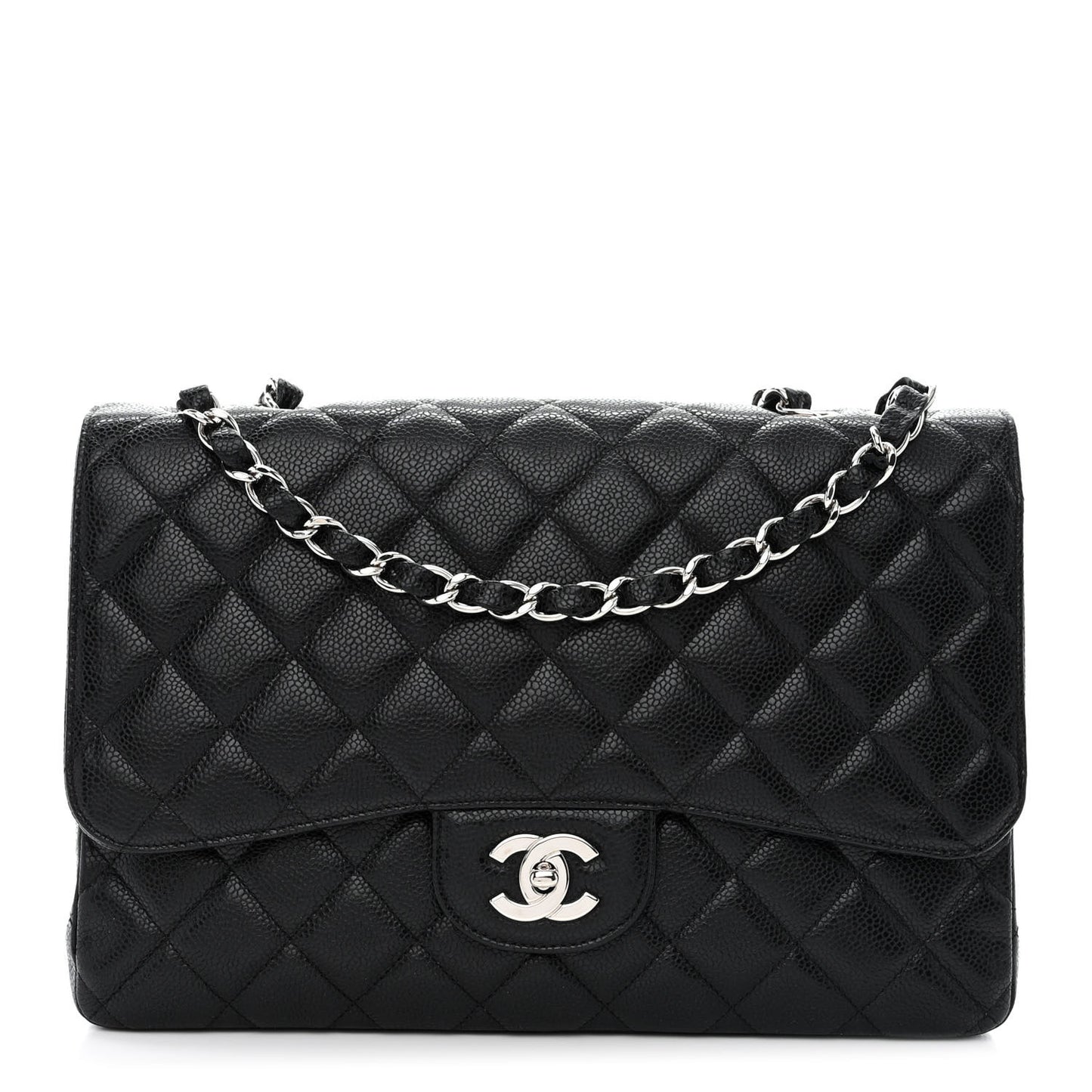 Caviar Quilted Jumbo Single Flap Black